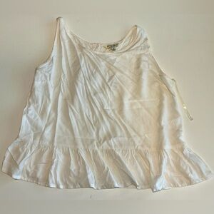 Style Envy White Ruffle Tank Top